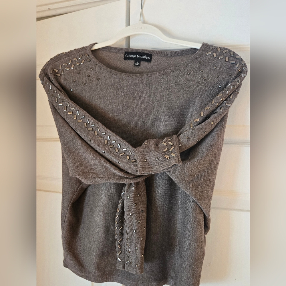 Catherine malandrino Brown soft cotton top